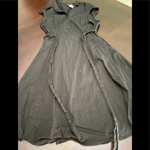 Black dress with button up front detail